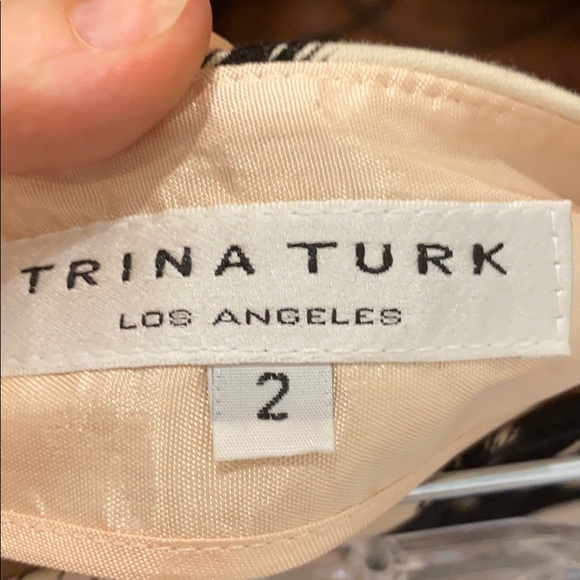 Trina Turk black textured roses on cream skirt - Picture 5 of 5